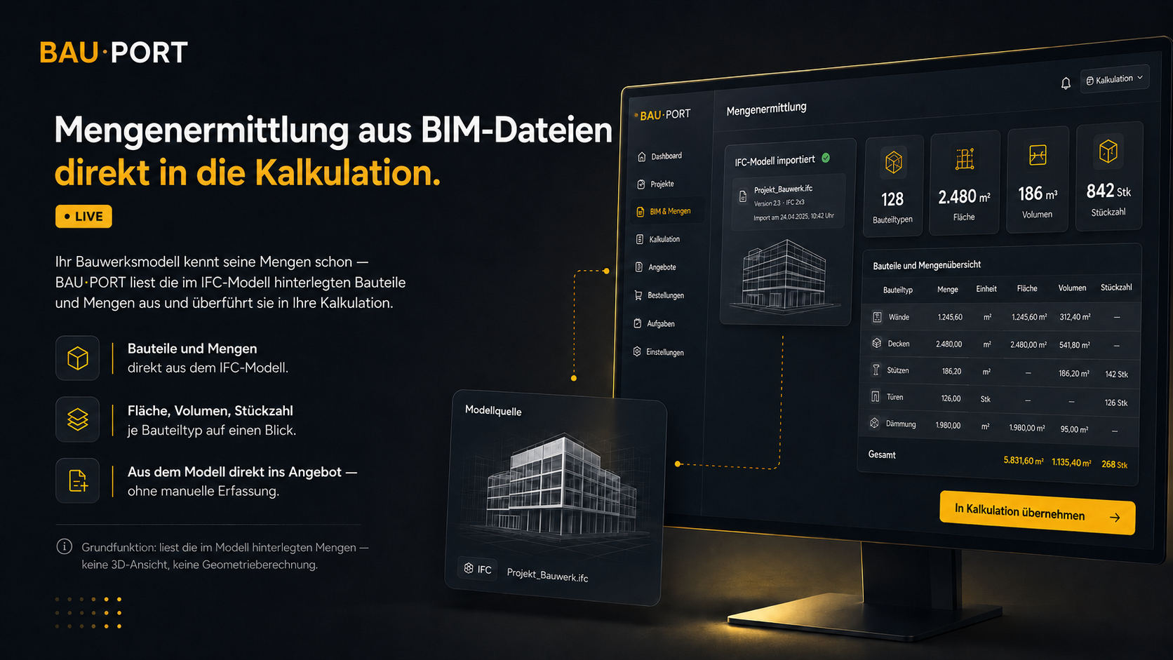 Mengenermittlung aus BIM-Dateien